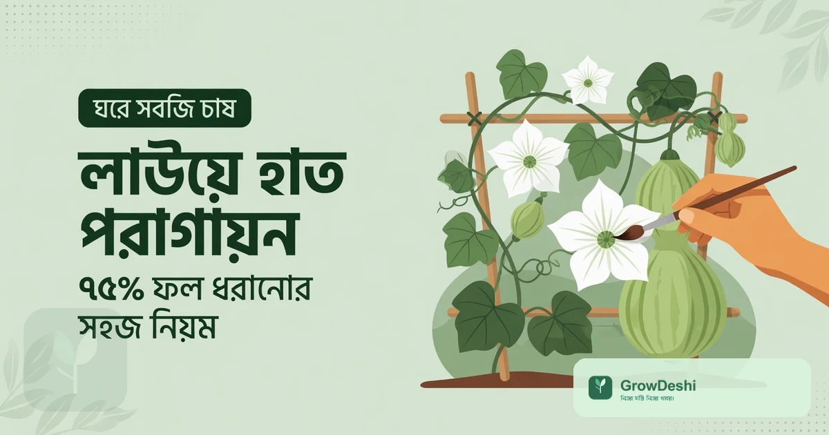 লাউয়ে হাত পরাগায়ন: ৯৫% ফল ধরানোর নিয়ম