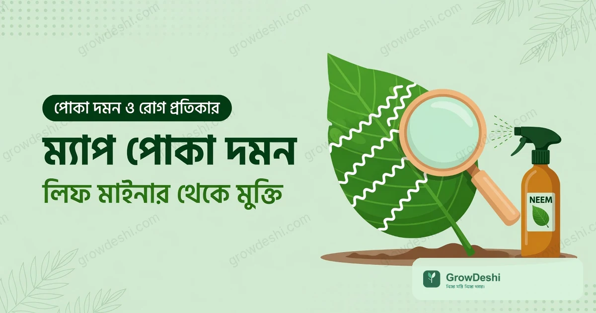 ম্যাপ পোকা দমন: পাতায় আঁকাবাকা রেখা চেনা ও জৈব সমাধান