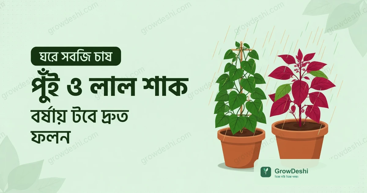 টবে পুঁই শাক চাষ ও লাল শাক চাষ: বর্ষায় নতুনদের সহজ গাইড