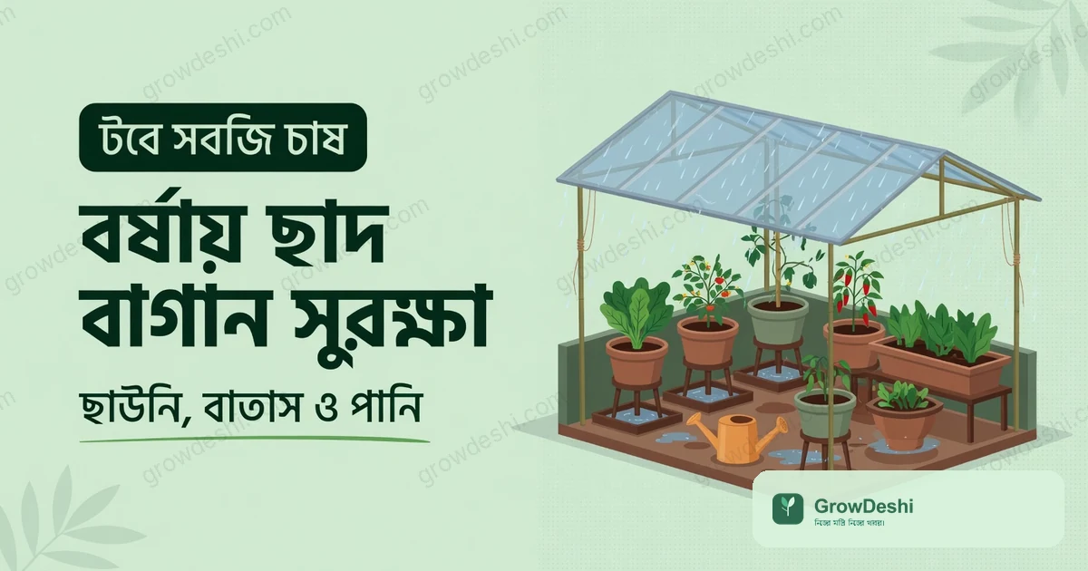 বর্ষায় ছাদ বাগান রক্ষা: ছাউনি, পানি নিষ্কাশন ও গাছের নিরাপত্তা