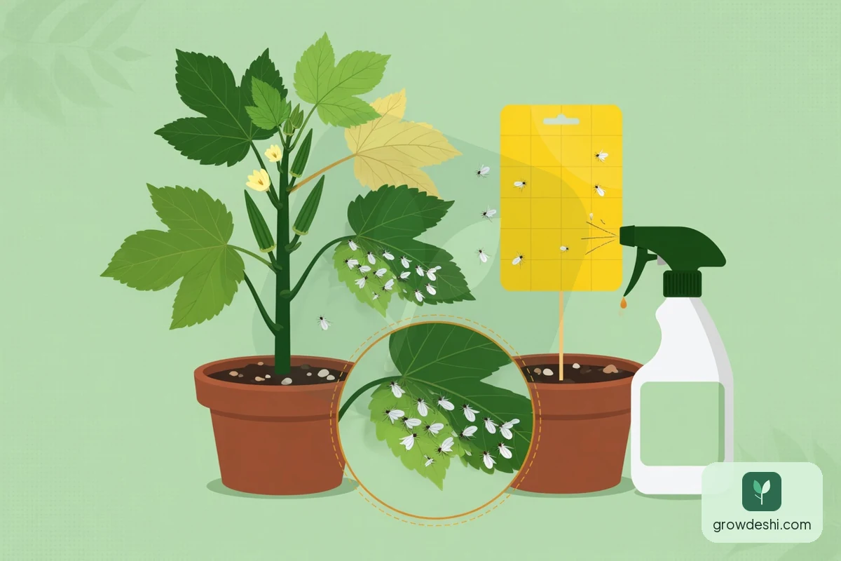ঢেঁড়সের পোকা দমন ও পাতা হলুদ হওয়ার সমাধান — GrowDeshi