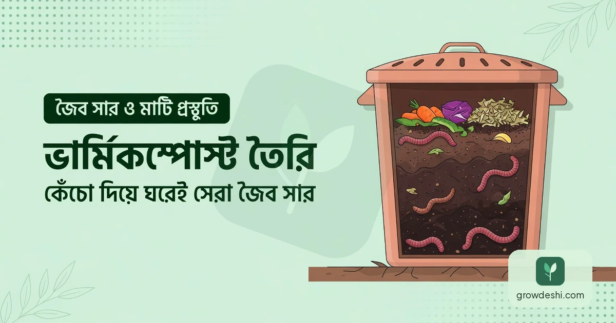ভার্মিকম্পোস্ট তৈরি: কেঁচো দিয়ে ঘরেই সেরা জৈব সার — GrowDeshi