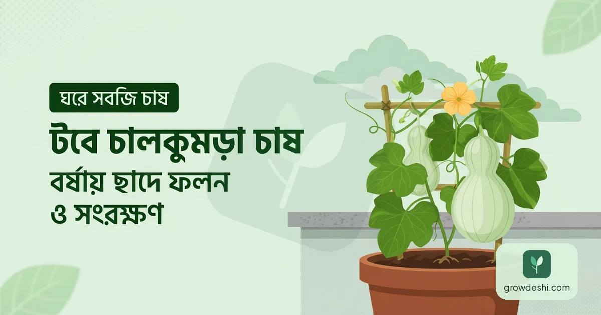 টবে চালকুমড়া চাষ: বর্ষায় ছাদে ফলন ও সংরক্ষণ — GrowDeshi