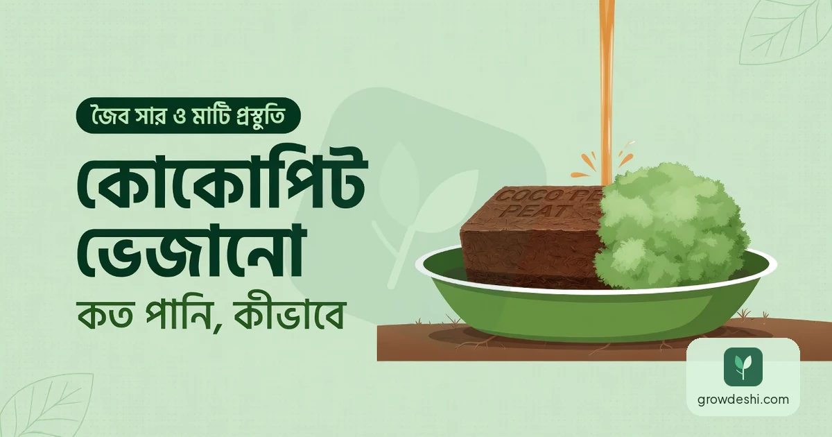 কোকোপিট ব্লক ভেজানোর নিয়ম ও কত পানি লাগে — GrowDeshi