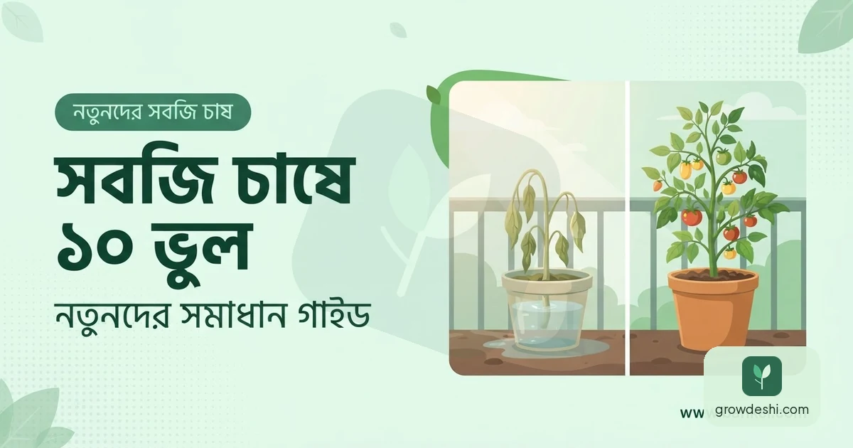 সবজি চাষে ভুল: নতুনদের ১০টি সাধারণ ভুল ও সমাধান — GrowDeshi