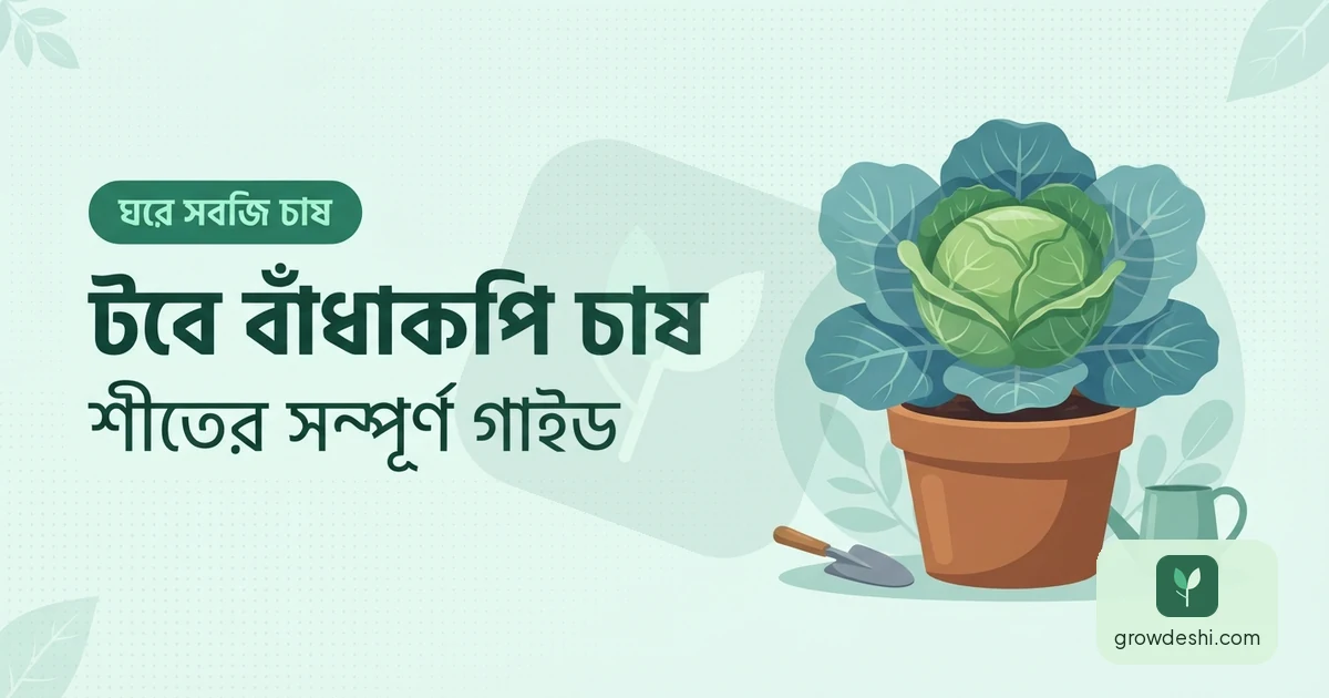টবে বাঁধাকপি চাষ: শীতে ছাদ-বারান্দায় সম্পূর্ণ গাইড — GrowDeshi