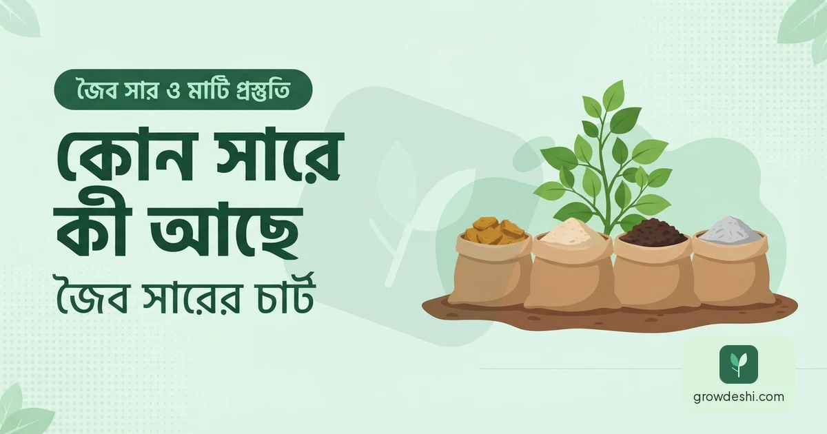কোন জৈব সারে কোন উপাদান — জৈব সারের এনপিকে চার্ট — GrowDeshi