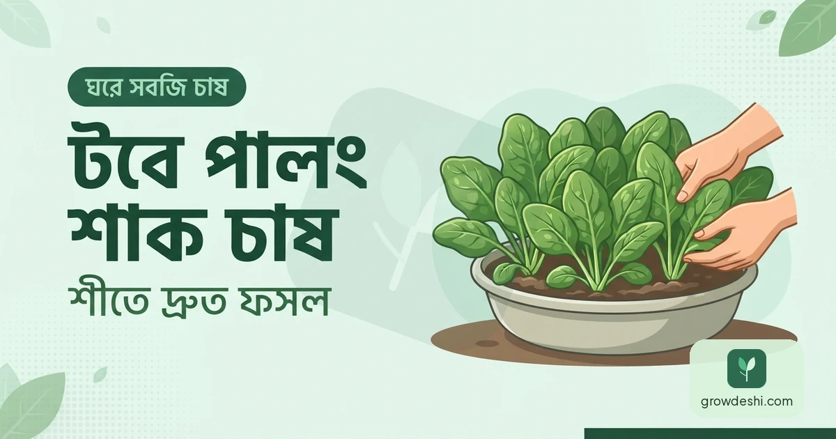 টবে পালং শাক চাষ: শীতে দ্রুত ফসলের সম্পূর্ণ গাইড — GrowDeshi