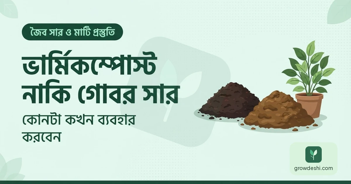 ভার্মিকম্পোস্ট নাকি গোবর সার — কোনটা ভালো, কীভাবে ব্যবহার করবেন — GrowDeshi