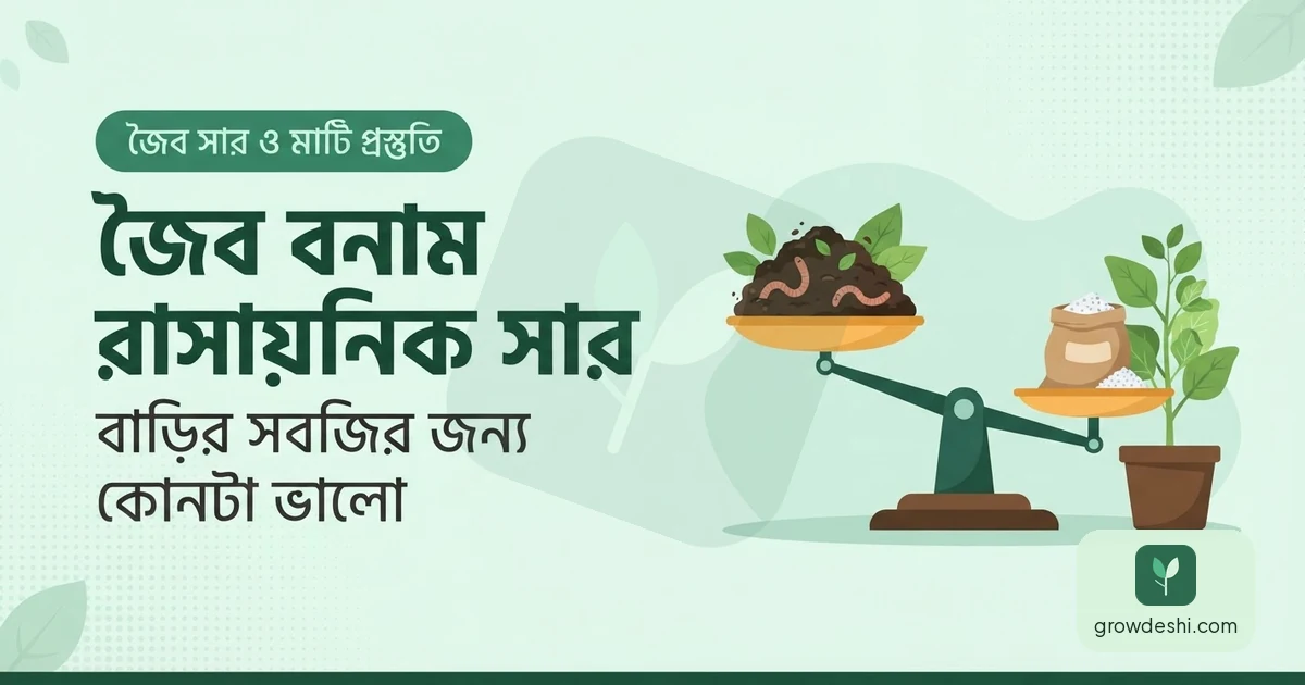 রাসায়নিক বনাম জৈব সার — বাড়ির সবজির জন্য কোনটা ভালো? — GrowDeshi