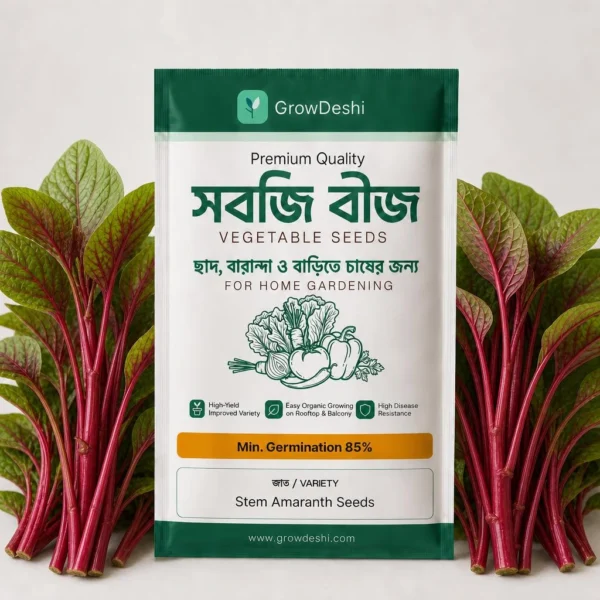 ডাঁটা শাকের বীজ · উন্নত দেশি জাত (১০ গ্রাম) — Stem Amaranth Seeds | GrowDeshi