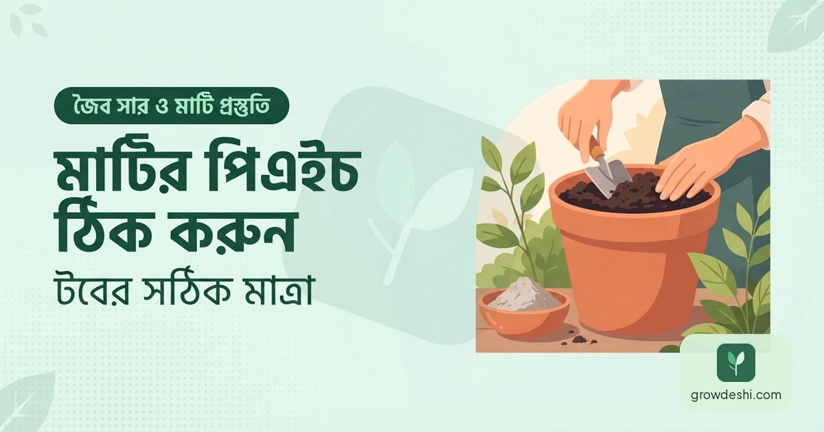 টবের মাটির পিএইচ কমানো ও বাড়ানোর সহজ উপায় — GrowDeshi