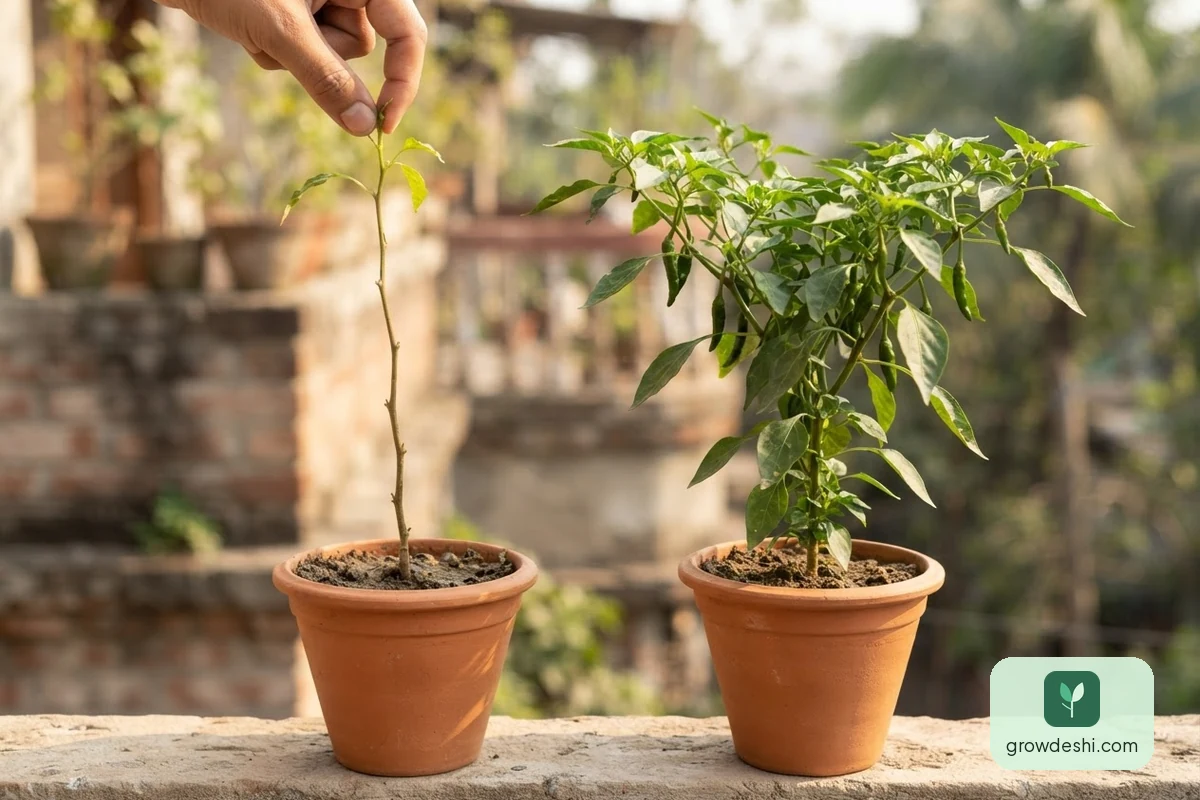 টবে মরিচ চাষ — ৫-৬টি গাছেই সারা বছরের কাঁচা মরিচ — GrowDeshi