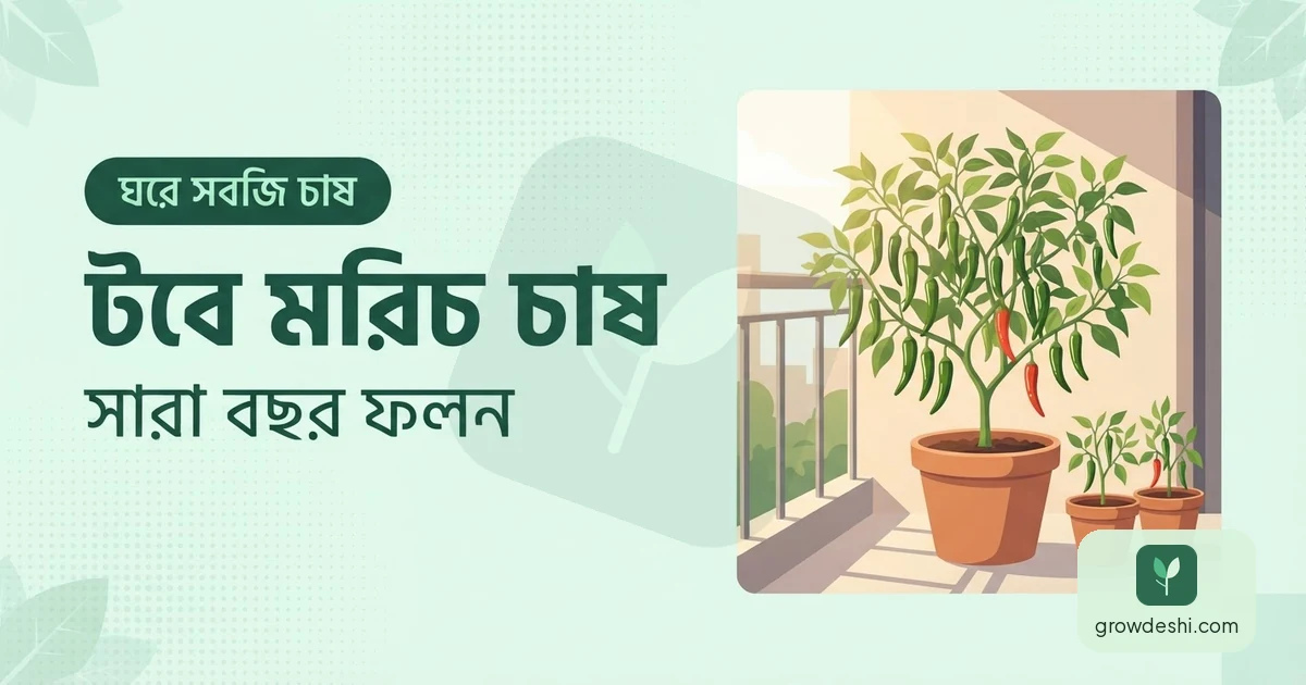 টবে মরিচ চাষ — ৫-৬টি গাছেই সারা বছরের কাঁচা মরিচ — GrowDeshi