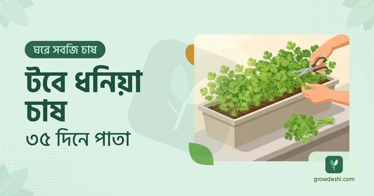 টবে ধনিয়া পাতা চাষ — ৩৫ দিনে কেটে নিন, আবার গজাবে — GrowDeshi